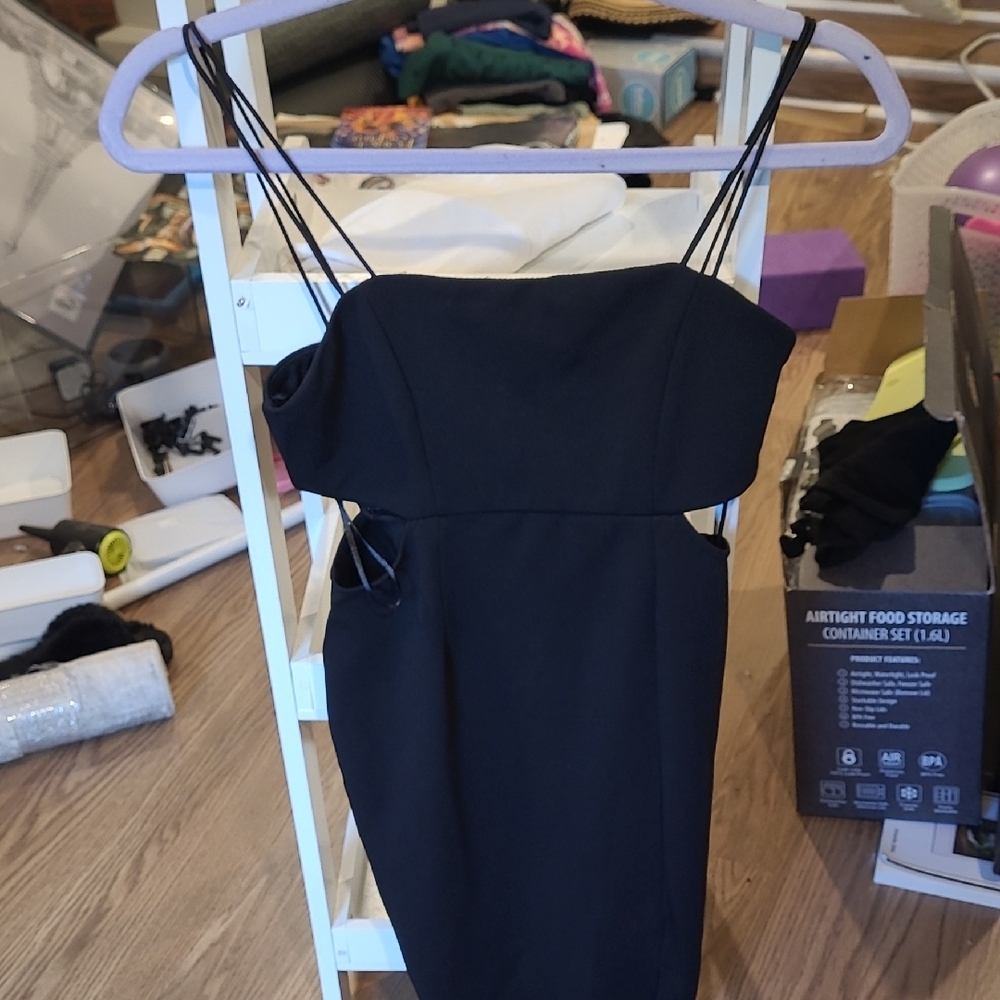 Elegant Black Strap Dress